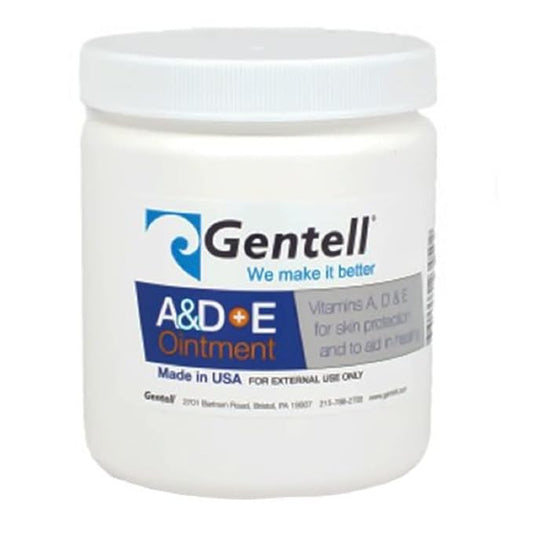 A & D Plus E Ointment, Gentell - 16 Oz. Jar - Medicinal Scent Ointment, Skin Protectant | A+D & E Vitamins First Aid | Seals Out Wetness | Helps Prevent Baby Diaper Rash - Pack of 2