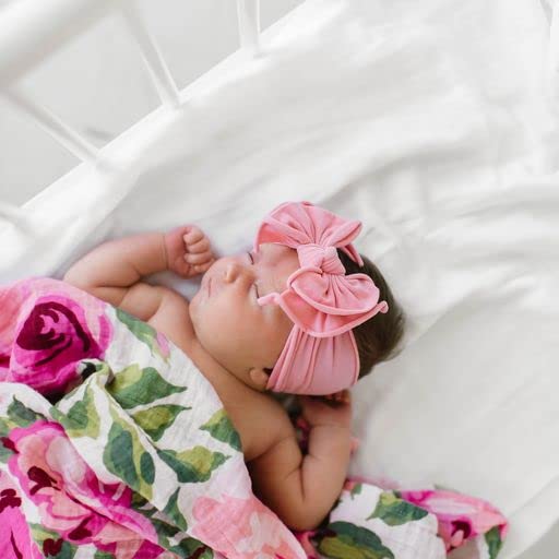 Baby Bling Bows Newborn to Little Girls Hair Bow - FAB-BOW-LOUS Headbands Toddlers Hair Accessories, One Size (2 Pack - Zinnia and Ivory)