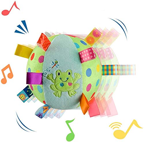 Inchant Baby Balls Soft Plush Rattle Comforter Toy - Kids Infant Early Educational Plush Tag Baby Ball for Ages 6 Months to 1, 2 Year Old boy and Girls