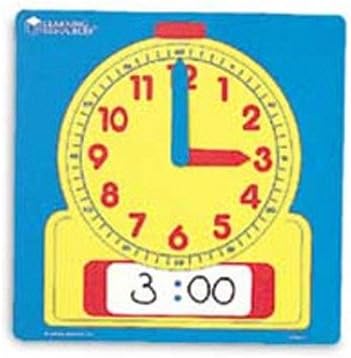 Learning Resources Write & Wipe Demonstration Clock - 1 Piece, Clocks for Teaching, First Grade Learning Games, Teaching Time Essentials, Homeschool Supplies, Classroom Supplies