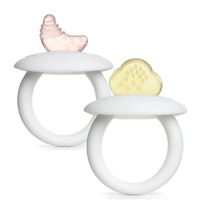 BumbleBee Soft Silicone Teething Toys Set, Easy to Hold Toy for Baby Teething Relief Soothes Sore Gums, Food Grade Silicone Teethers for Babies 0+ Months，2Pcs Set