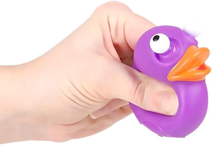The Dreidel Company Rubber Duck Eye Poppers, Squeeze to Quack, Toy Assortment Duckies for Kids, Bath Birthday Gifts Baby Showers Summer Beach and Pool Activity, 2" (10-Pack)