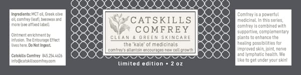 Catskills Comfrey: SkinTune 2oz: for severe sin irritation. Natural, clean & green skin health.100% infusion of comfrey, burdock, St John's wort, calendula & yarrow. Full-spectrum medicinal benefits