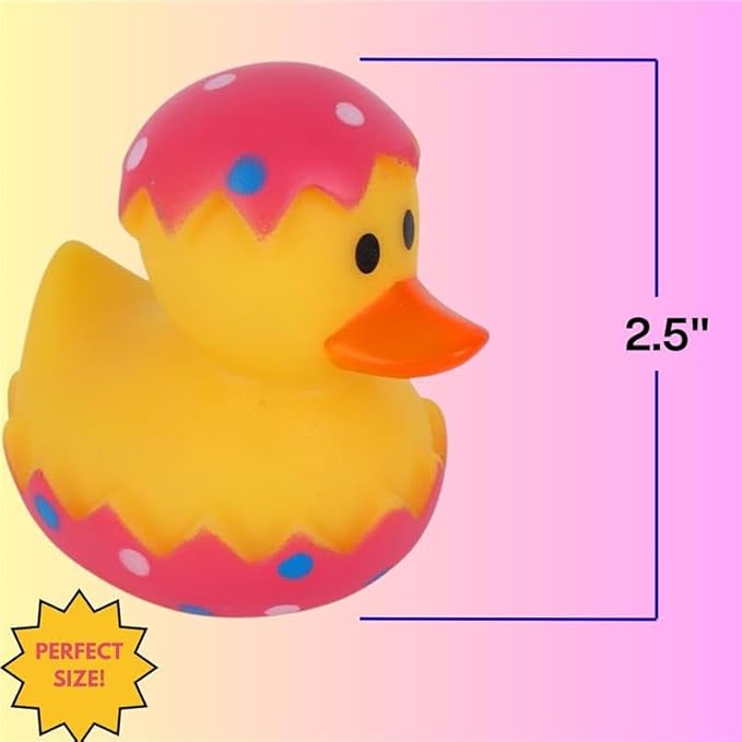 ArtCreativity 2.5 Inch Easter Rubber Ducks for Kids – Pack of 12 Assorted Mini Easter Ducks, Easter Basket Stuffers, Egg Hunt Surprise Toys, Easter Party Favors, Jeep Ducks & Bath Toys