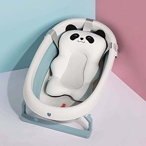 Cute Panda Newborn Baby Bath Mat Floating Foam Baby Tub Pillow Adjustable Non-Slip Bath Seat Pad Bath Cushion for Bathtub for 0-18 Months