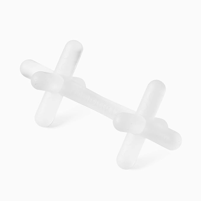 Moonjax Baby Teether Bundle | Buy 2 and Save | Two Teethers: One (1) Clear Silicone & One (1) Natural Rubber | Baby teether for Infants, Toddlers, Newborns, CPSIA Certified