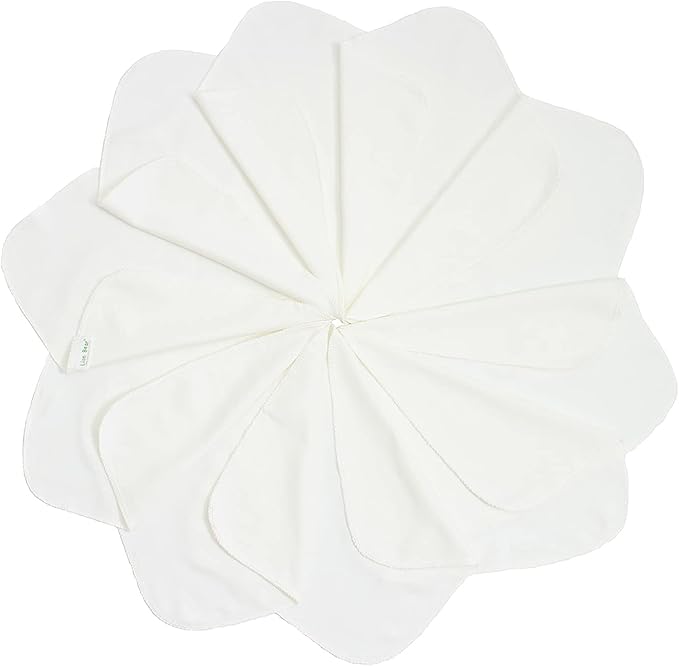 Lion bear 10 - Pack Reusable Colored Organics Baby Washcloths, Soft Absorbent Organic Cotton Washable Saliva Towel Face Wipes, Newborn Bath Face Towel, Natural Baby Wipes for Sensitive Skin (White)