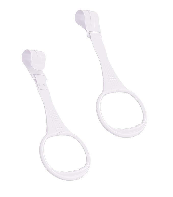 YYaaloa 10pcs White Baby Pull-Up Rings for Toddlers (3.5x7.5inch)