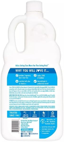 Extra Gentle Bubble Bath, Hypoallergenic, Tear Free, 36 Fl Oz, Unscented, for Sensitive Skin
