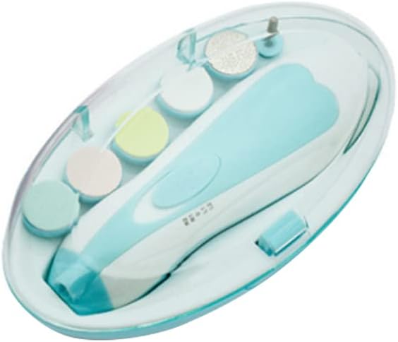 Magik 1-2 Pack Electric Baby Nail Trimmer Safe File Clipper Manicure Toe Care Set (1 Pack, Blue)