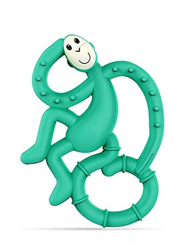 Matchstick Monkey Silicone Mini Teether & Gel Applicator – Silicone Baby Teether, Easy-to-Grip, BPA-Free, Supports Self-Soothing & Early Brushing, 3 Months+, 4 Inches, Green
