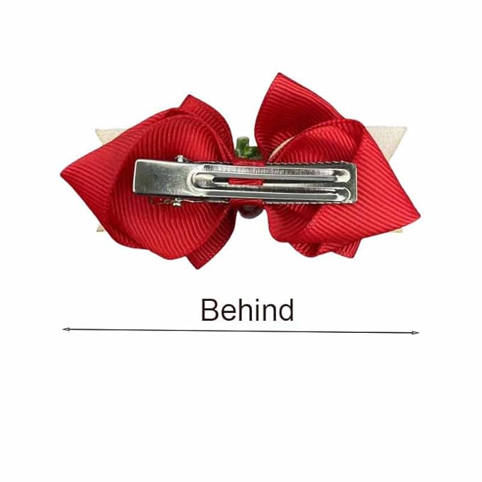 Strawberry Snap Clips Baby Girls Fruit Hair Bow Clips Strawberry Hair Ring Tie BBW24 (Set-N)