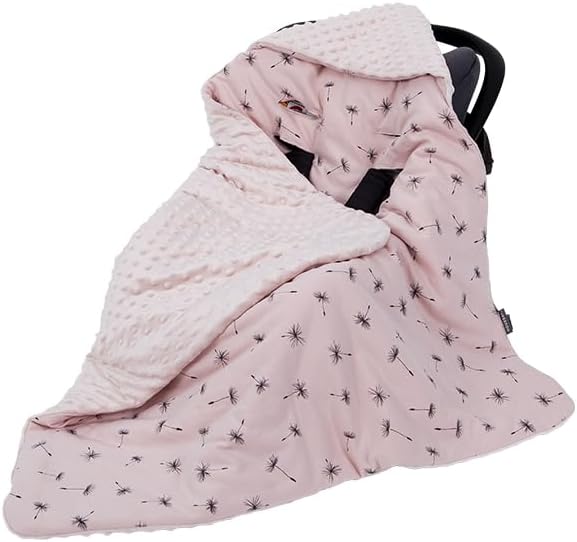 HOUSBAY Baby Blanket Newborn Blanket with Hooded Windproof Go Outside Warm Portable Swaddle Wrap in Basket Baby Safety Seats (Light Pink)