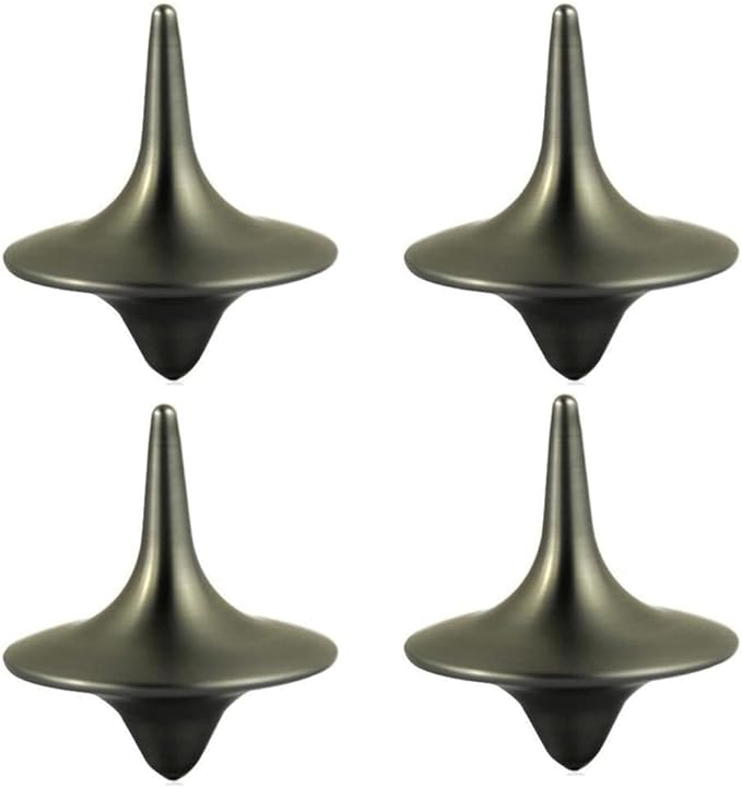 4 Pcs Accurate Spinning Top,Portable Precision Metal Premium Exquisite Perfect Balance Desktop Gyro Toys Vintage Totem Zinc Alloy Toy Spinning Top Desk EDC Little Fidget Toy Spinning Tops