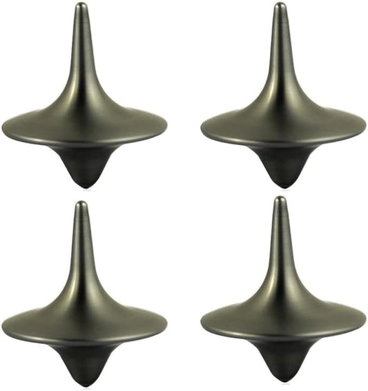 4 Pcs Accurate Spinning Top,Portable Precision Metal Premium Exquisite Perfect Balance Desktop Gyro Toys Vintage Totem Zinc Alloy Toy Spinning Top Desk EDC Little Fidget Toy Spinning Tops