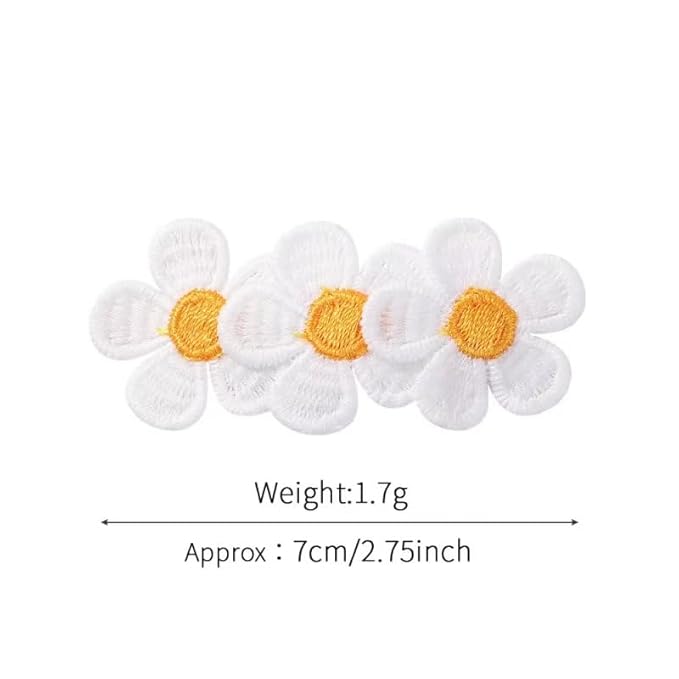 Sunflower Snap Hair Clips White Daisy Flower Hair Clips Hair Hairpin for Girls Women Kids (yellow)