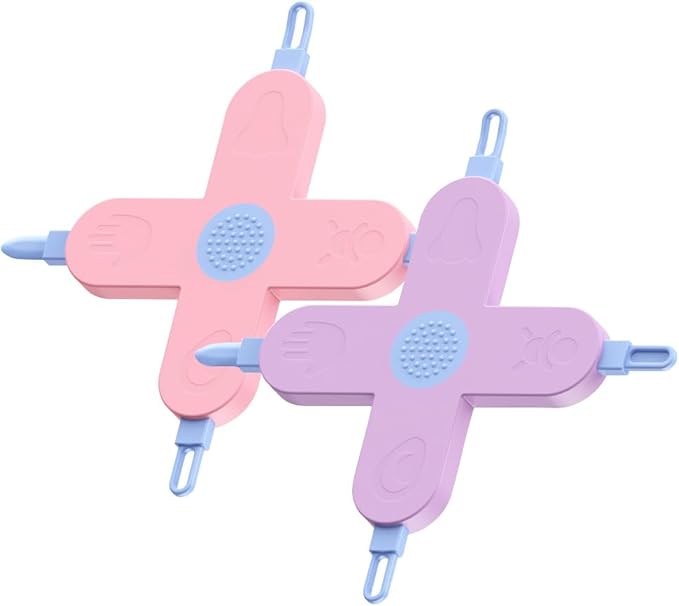 Royal Angels 4-in-1 Nose, Nail & Ear Wax Picker, Safely Clean Baby Ear Wax, Baby Booger & Nail Tips (2 Pcs in Box) (Pink Purple)