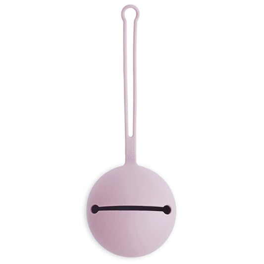 mushie Silicone Pacifier Holder Case (Soft Lilac)