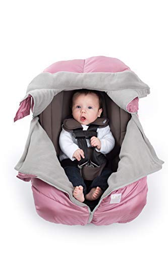 7AM Enfant Car Seat Covers - Cocoon Baby Cover for Boys & Girls, Rain & Snow Repellent, Breathable Windproof, Center Zipper, Universal Fit for Infant Car Seat (0-12M) (Metallic Lilac)