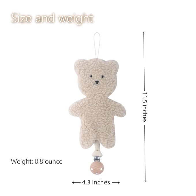 Baby Cartoon Pacifier Clip Holder,Light and Soft Dummy Holder Binky Holder Handmade 2 Pack