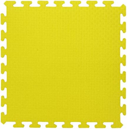 Jamara 460418 Yellow 460418-Puzzle matts 50 x 50 cm 4 pcs-Easy Plug-in System, Expandable, Non-Slip Surface, Washable, Durable