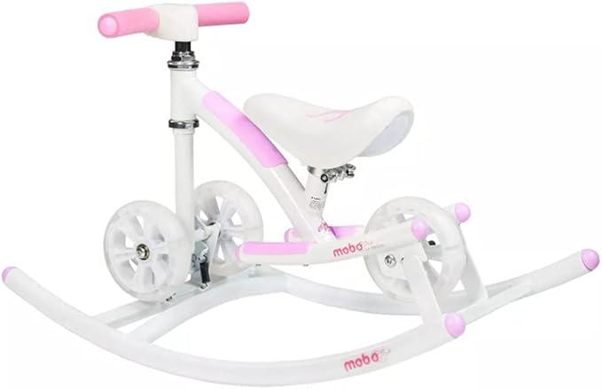 Mobo Cruiser Wobo Rocking Horse Ride On & Baby Balance Bike Pink, seat height adjusts 11-19 inches
