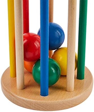 Adena Montessori Baby Cylinder with Beads for Babies 6-12 Months,Early Child Development Learning Material,Montessori Preschool Learning Toys