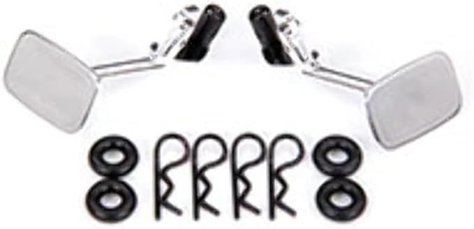 Traxxas Mirrors, Side, Chrome (Left & Right)/ o-Rings (4)/ Body Clips (4) (fits #9112 Body)
