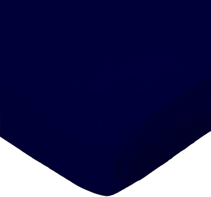 SheetWorld Fitted Youth Bed Sheet 33 x 66, Solid Navy Woven, Made in USA