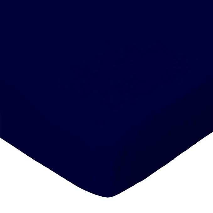 SheetWorld Fitted 100% Cotton Percale Pack N Play Sheet 29 x 42, Solid Navy Woven, Made in USA
