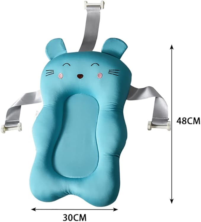Baby Bath Cushion Bathtub Cushion Floating Seat Cartoon Infant Bathtub Mats Newborn 3D Mesh Seat Support Baby Shower Pads Choke Prevention Back Protection 18.9inchx11.81inch, Type 2