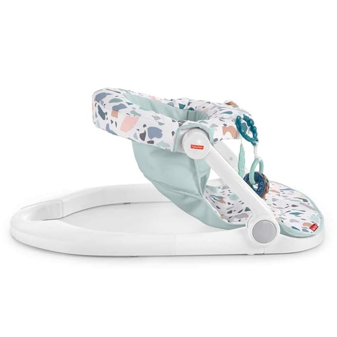 Fisher-Price Portable Baby Chair Sit-Me-Up Floor Seat With Developmental Toys & Machine Washable Seat Pad, Pacific Pebble