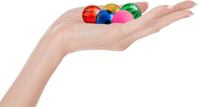 OBTANIM Colorful Bouncy Balls Bulk Mixed Pattern High Bouncing Balls for Kids Party Favors, Prizes, Birthdays Gift, 27 mm