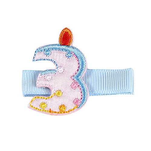 Baby Birthday Hair Clips Pin Birthday Girls Hairclips Cake Crown Girls Hairpin JBC34 (3 Year)