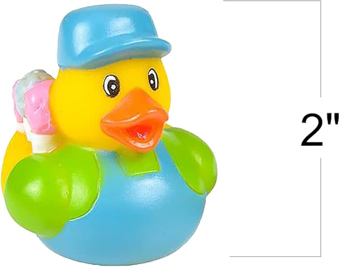 ArtCreativity Carnival Rubber Duckies for Kids, Pack of 12 Cute Duck Bathtub Pool Toys, Fun Carnival Supplies, Birthday Party Favors for Boys and Girls
