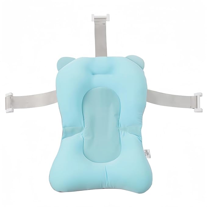 Baby Bath Pad Bathtub Support Cushion Adjustable Nonslip Newborn Toddler Bath Cushion for Baby 0-12 Months（Blue）