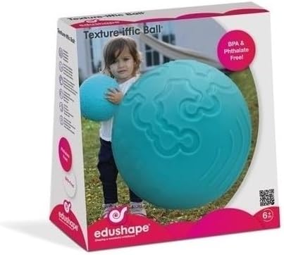Edushape Texture-iffic Sensory Ball for Baby - 7" Baby Ball that Helps Enhance Gross Motor Skills for Kids - Toddler Ball with 8 Sections of Different Tactile Patterns
