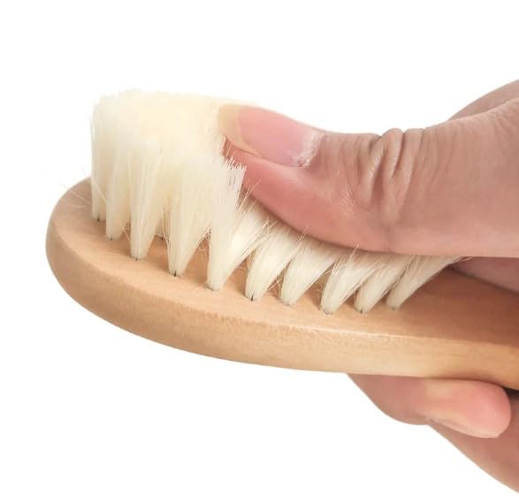 Gentle Care Wooden Baby Hair Brush and Comb Set by BeaverStrong - 2 Brushes and 1 Comb for Newborns - Soft Bristles, Safe and Natural - Perfect for Delicate Infant Hair and Scalp
