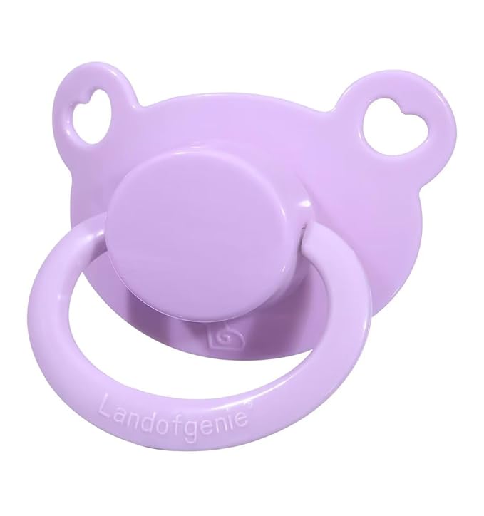 Landofgenie Large Shield Adult Size Pacifiers Set Bear Shaped Cutie Pacifier 3 Pack - Black+Pink+Purple