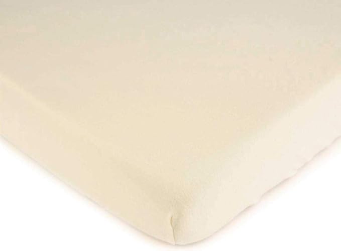 SheetWorld Fitted 100% Cotton Jersey Square Play Yard Sheet Fits Joovy 38 x 38, Solid Ivory, Made in USA