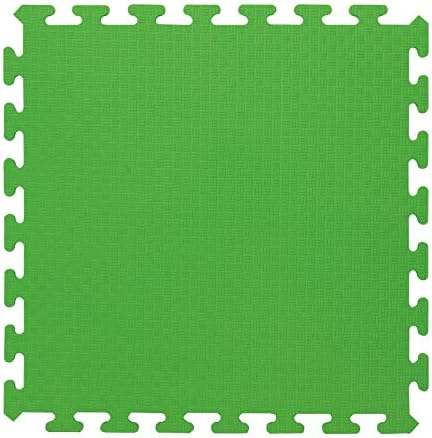 Jamara 460420 Green 460420-Puzzle matts 50 x 50 cm 4 pcs-Easy Plug-in System, Expandable, Non-Slip Surface, Washable, Durable