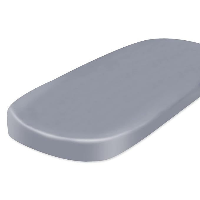 Satin Bassinet Sheet Fitted Great for Baby Hair Soft Silk Feeling Sheet for Rectangle Hourglass Oval Cradle or Bassinet Pad＆Mattress, Bassinet Sheets for Baby Boy and Girl Gift, Gray