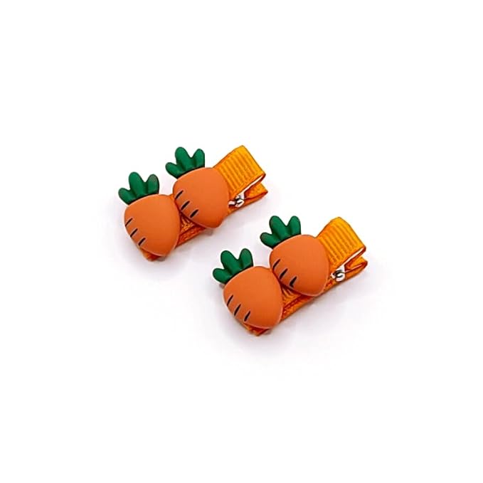 Baby Girls Carrot Hair Clips Pin Easter Bunny HairClips Carrot Hair Barrettes Pin JHE27 (4 Pcs-Set A)