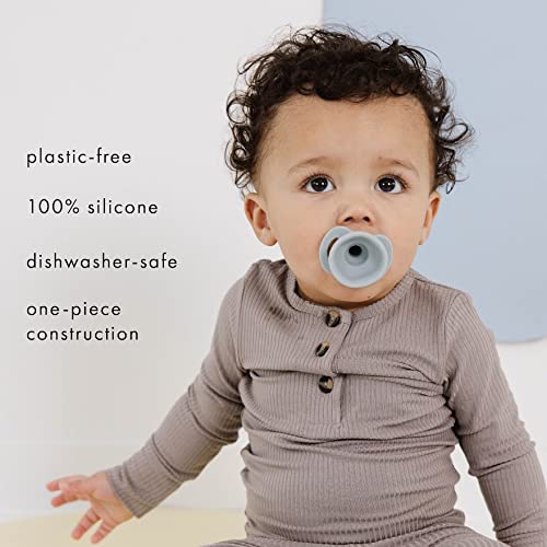 Doodle & Co. Pop & Go Pacifier for New Born Babies with Built-in Case | Pinch to Close Version | 100% Silicone for Infants | Helps Promote Oral Development | Plastic Free