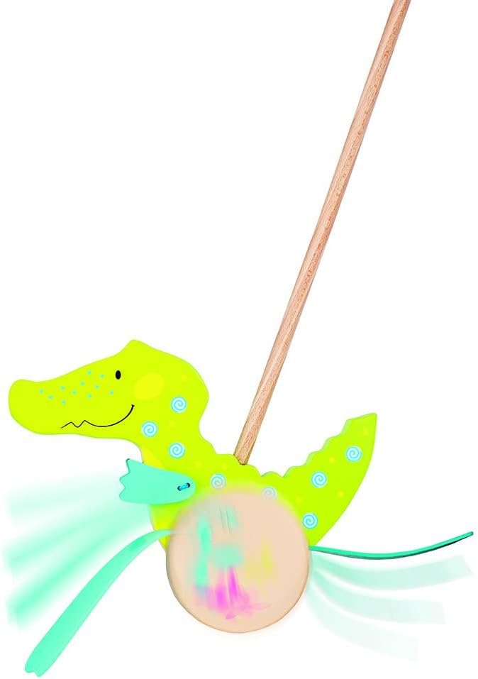 Crocodile Push Along Toy for 1+ Year Old - Wooden Toddler Walking Toy for Toddlers - Made with Love in Germany