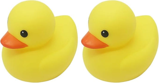 MYLIFEUNIT 4 inch Yellow Rubber Bath Ducks for Child (Pack of 2)