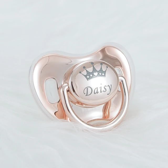 Bling Gold Silver Custom Baby Pacifiers Personalized Binky with Name for Girls and Boys Ideal Baby Gift(2pcs)