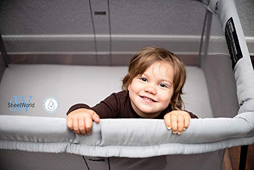 SheetWorld Baby Fitted Playard Sheet Fits BabyBjorn Travel Crib 24 x 42 inches, 100% Cotton Woven Sheet, Unisex Boy Girl, Royal Blue Woven, Made in USA
