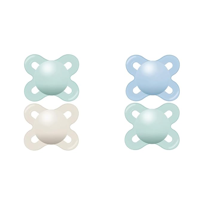 MAM Original Start Matte Newborn Baby Pacifier Pack of 2, Boy Pack of 2, Sterilizer Case, Best for Breastfed Babies Unisex and Boy 0-3 Months