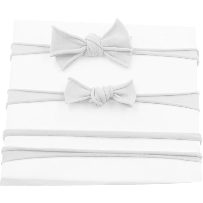 Qearl 60 Pack Soft Stretchy DIY Nylon Headbands Hair Bands Bows DIY Accessory for Newborn Baby Girls